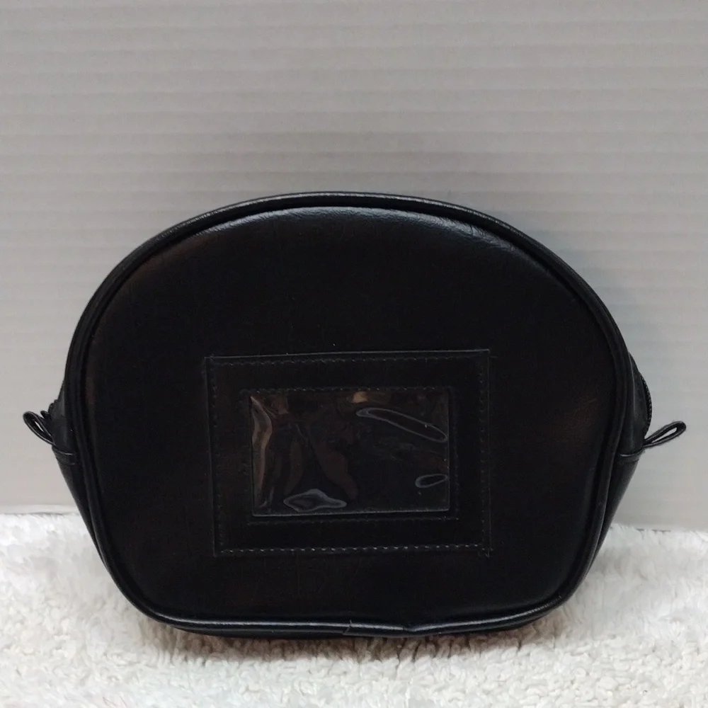 Smal Toiletry Zipper Burgundy and Black Bag Lot of 2 - Picture 2 of 8